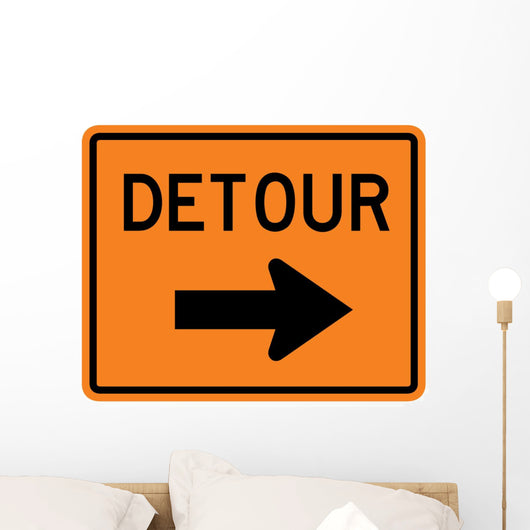 Detour to Right Arrow Wall Decal