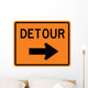 Detour to Right Arrow Wall Decal