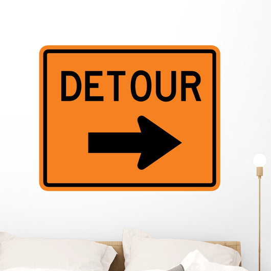 Detour to Right Arrow Wall Decal