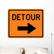 Detour to Right Arrow Wall Decal