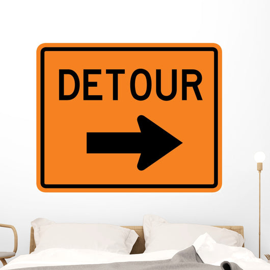 Detour to Right Arrow Wall Decal
