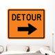 Detour to Right Arrow Wall Decal