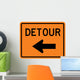 Detour to Left Arrow Wall Decal