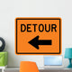 Detour to Left Arrow Wall Decal