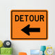 Detour to Left Arrow Wall Decal