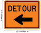 Detour to Left Arrow Wall Decal
