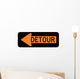 Detour Left Arrow Sign Wall Decal
