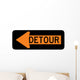 Detour Left Arrow Sign Wall Decal