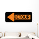 Detour Left Arrow Sign Wall Decal