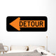 Detour Left Arrow Sign Wall Decal