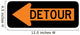 Detour Left Arrow Sign Wall Decal
