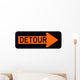 Detour Right Arrow Sign Wall Decal