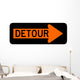 Detour Right Arrow Sign Wall Decal