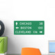 Destination Sign with Distance Wall Decal