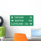 Destination Sign with Distance Wall Decal