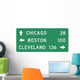 Destination Sign with Distance Wall Decal