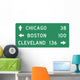 Destination Sign with Distance Wall Decal