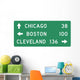 Destination Sign with Distance Wall Decal