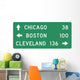 Destination Sign with Distance Wall Decal