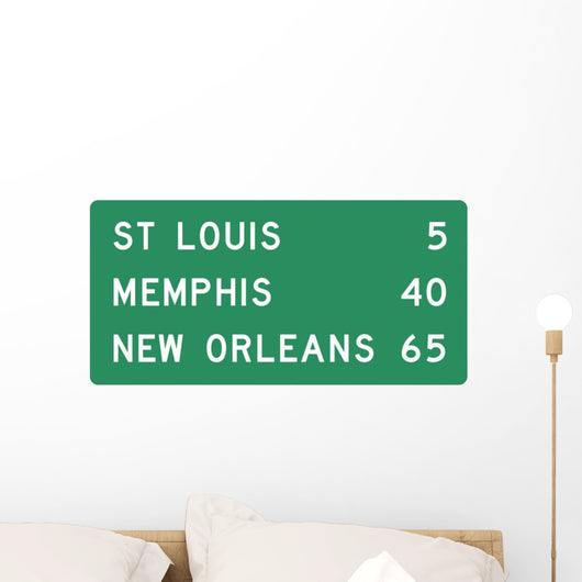 Distance Sign Three Line Wall Decal