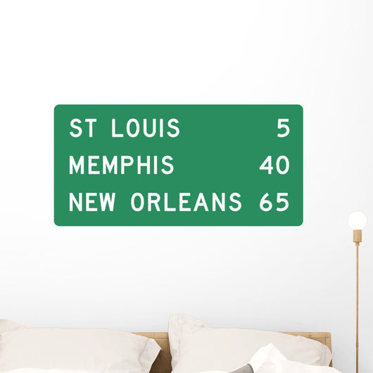 Distance Sign Three Line Wall Decal