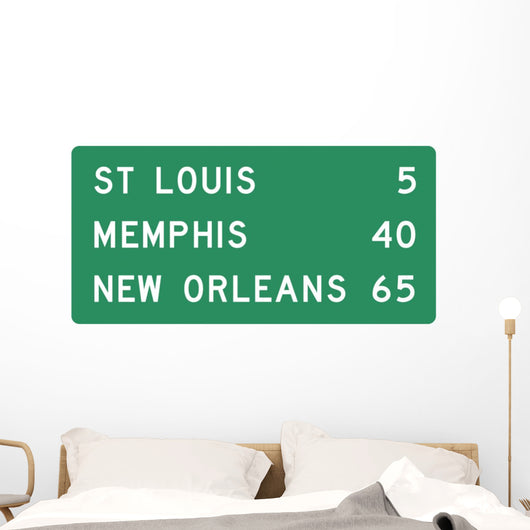 Distance Sign Three Line Wall Decal