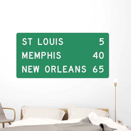 Distance Sign Three Line Wall Decal
