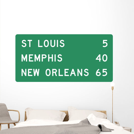 Distance Sign Three Line Wall Decal