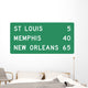 Distance Sign Three Line Wall Decal