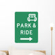 Park and Ride Sign Wall Decal