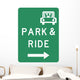 Park and Ride Sign Wall Decal