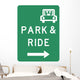 Park and Ride Sign Wall Decal