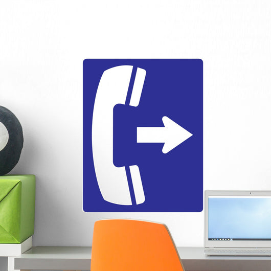 Telephone to Right Sign Wall Decal