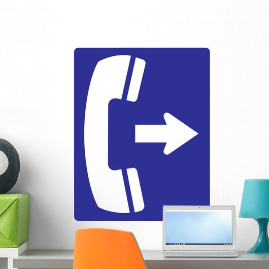 Telephone to Right Sign Wall Decal