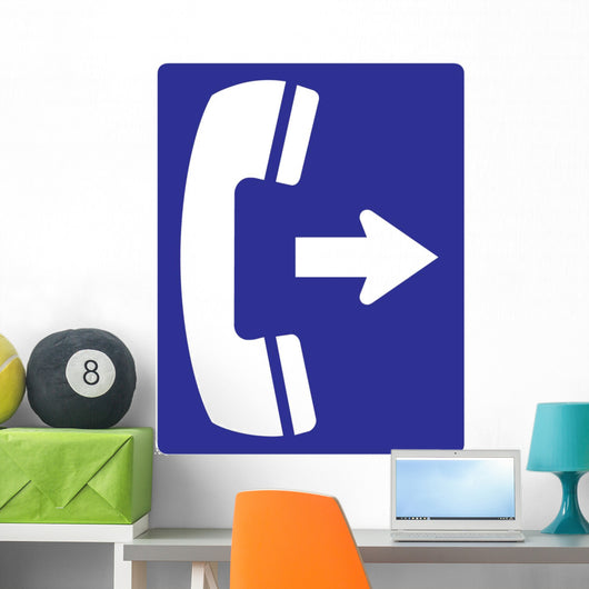 Telephone to Right Sign Wall Decal