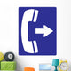 Telephone to Right Sign Wall Decal