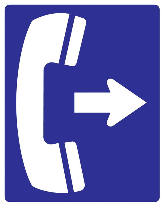 Telephone to Right Sign Wall Decal
