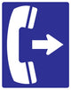 Telephone to Right Sign Wall Decal