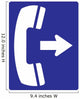 Telephone to Right Sign Wall Decal