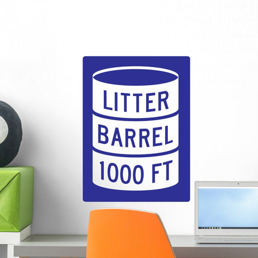 Litter Barrel Sign Wall Decal