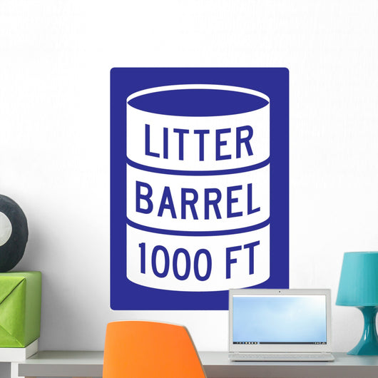 Litter Barrel Sign Wall Decal