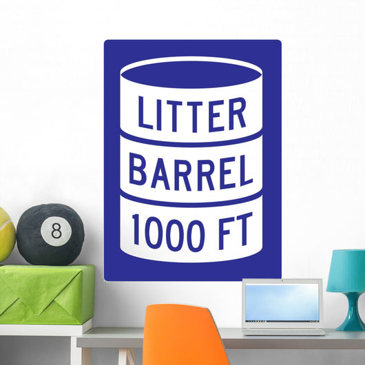 Litter Barrel Sign Wall Decal