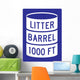 Litter Barrel Sign Wall Decal