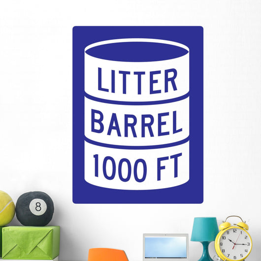 Litter Barrel Sign Wall Decal