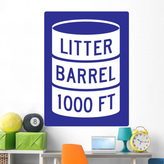 Litter Barrel Sign Wall Decal