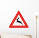 Deer Crossing Symbol Sign Wall Decal