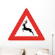 Deer Crossing Symbol Sign Wall Decal