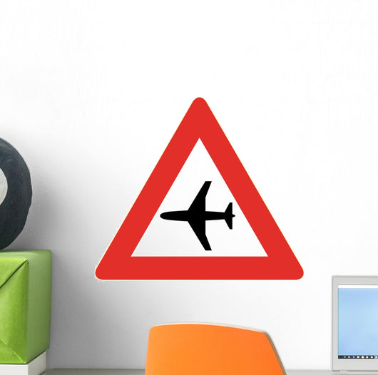Low Flying Aircraft Symbol Sign Wall Decal