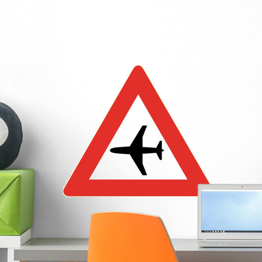 Low Flying Aircraft Symbol Sign Wall Decal