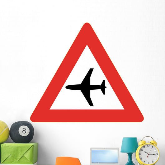Low Flying Aircraft Symbol Sign Wall Decal